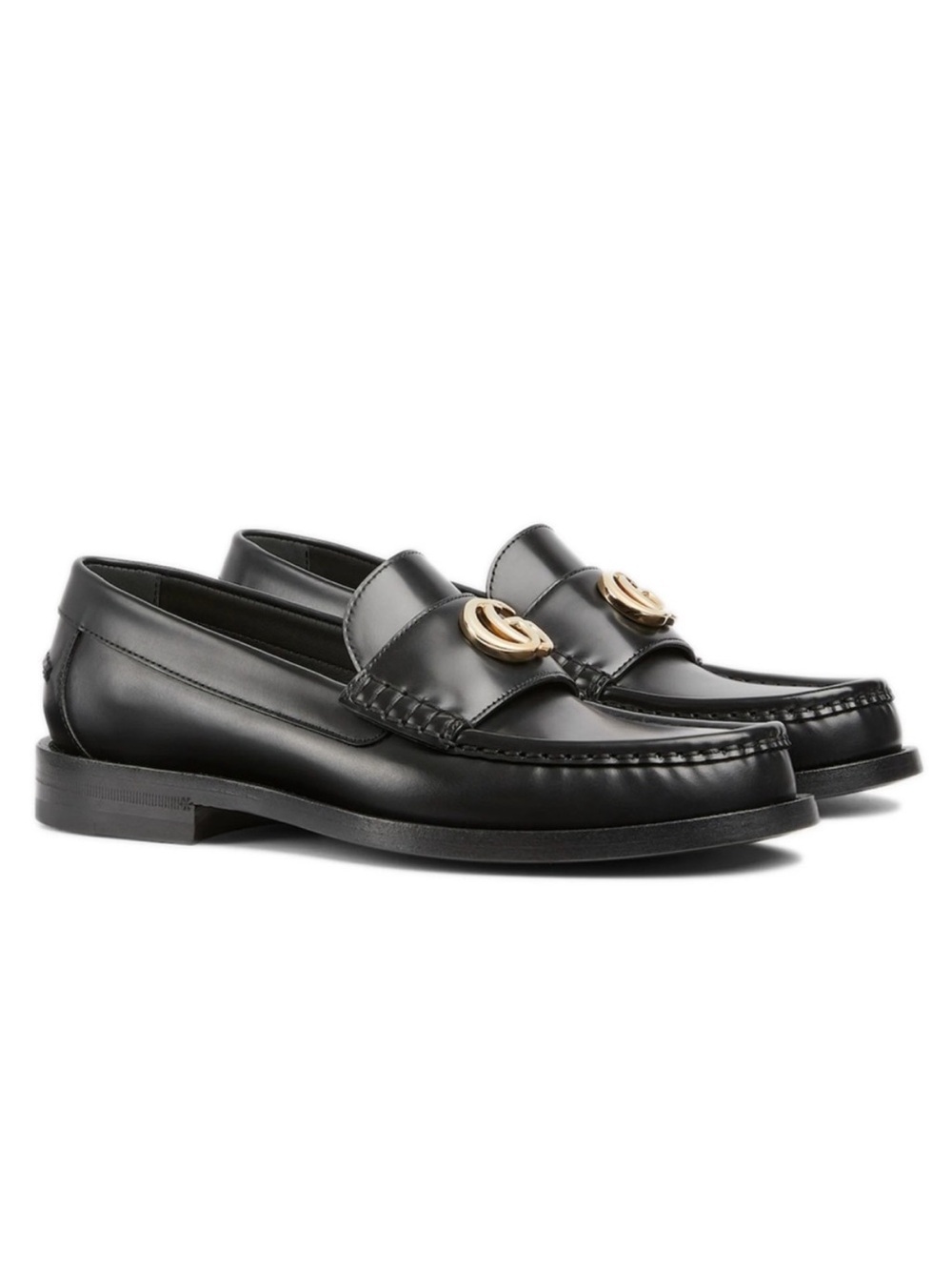 GUCCI Marmont GG logo leather loafers flats